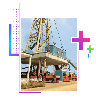 3D simulation of an industrial drilling rig