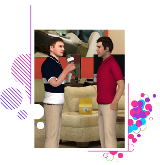 3D simulation of a retail sales conversation